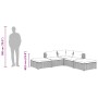 Set sofás de jardín 5 piezas y cojines ratán sintético marrón