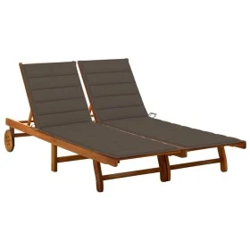 Garden lounger for 2 people and solid acacia wood cushions by , Loungers - Ref: Foro24-3061382, Price: 410,89 €, Discount: %