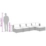Set de muebles de jardín 5 pzas y cojines ratán sintético negro