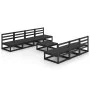 Garden furniture set 8 pieces black solid pine wood by , Garden sets - Ref: Foro24-3075353, Price: 512,34 €, Discount: %