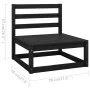 Garden furniture set 8 pieces black solid pine wood by , Garden sets - Ref: Foro24-3075353, Price: 512,34 €, Discount: %