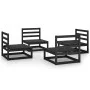 Juego de muebles de jardín 4 pzas y cojines negro madera pino de , Conjuntos de jardín - Ref: Foro24-3075263, Precio: 252,70 ...