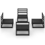 Garden furniture set 4 pieces and black pine wood cushions by , Garden sets - Ref: Foro24-3075263, Price: 256,00 €, Discount: %