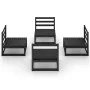 Juego de muebles de jardín 4 pzas y cojines negro madera pino de , Conjuntos de jardín - Ref: Foro24-3075263, Precio: 252,70 ...