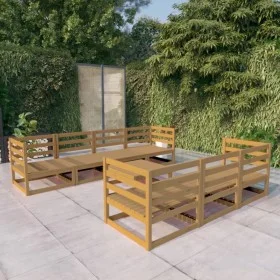 Garden furniture 8 pieces honey brown solid pine wood by , Garden sets - Ref: Foro24-3075372, Price: 510,64 €, Discount: %
