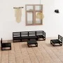 Gartenmöbel-Set 7-teilig, schwarzes massives Kiefernholz von , Gartensets - Ref: Foro24-3075408, Preis: 503,55 €, Rabatt: %