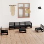 Gartenmöbel-Set 7-teilig, schwarzes massives Kiefernholz von , Gartensets - Ref: Foro24-3075408, Preis: 511,02 €, Rabatt: %