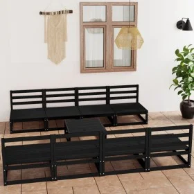 Juego de muebles de jardín 9 piezas negro madera madera pino de , Conjuntos de jardín - Ref: Foro24-3075358, Precio: 591,22 €...