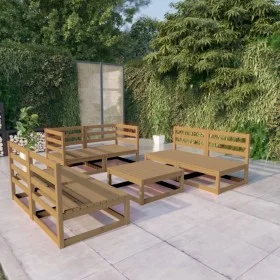 Gartenmöbel 7-teilig honigbraunes massives Kiefernholz von , Gartensets - Ref: Foro24-3075417, Preis: 461,66 €, Rabatt: %