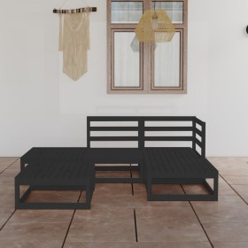 Gartenmöbel-Set 5-teilig, schwarzes massives Kiefernholz von , Gartensets - Ref: Foro24-3075483, Preis: 376,08 €, Rabatt: %