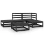 Garden furniture set 5 pieces black solid pine wood by , Garden sets - Ref: Foro24-3075483, Price: 370,19 €, Discount: %