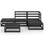 Garden furniture set 5 pieces black solid pine wood by , Garden sets - Ref: Foro24-3075483, Price: 370,19 €, Discount: %