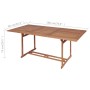 Mesa de jardín de madera de teca maciza 180x90x75 cm de vidaXL, Mesas de jardín - Ref: Foro24-43034, Precio: 258,34 €, Descue...