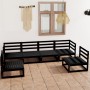 Gartenmöbel-Set 6-teilig, schwarzes massives Kiefernholz von , Gartensets - Ref: Foro24-3075403, Preis: 434,41 €, Rabatt: %