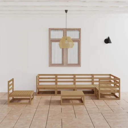 Garden furniture 7 pieces honey brown solid pine wood by , Garden sets - Ref: Foro24-3075592, Price: 438,79 €, Discount: %