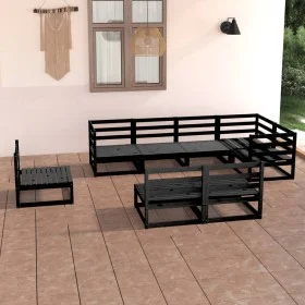 Gartenmöbel-Set 8-teilig aus schwarzem massivem Kiefernholz von , Gartensets - Ref: Foro24-3075628, Preis: 578,83 €, Rabatt: %