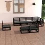 Gartenmöbel-Set 8-teilig aus schwarzem massivem Kiefernholz von , Gartensets - Ref: Foro24-3075628, Preis: 578,83 €, Rabatt: %