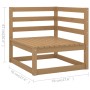 Muebles de jardín 6 piezas marrón miel madera maciza de pino
