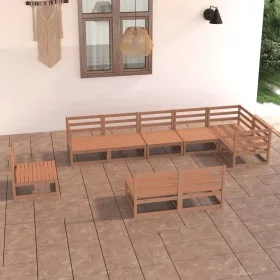Garden furniture 9 pieces honey brown solid pine wood by , Garden sets - Ref: Foro24-3075637, Price: 582,23 €, Discount: %