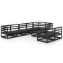 Gartenmöbel-Set 9-teilig aus schwarzem massivem Kiefernholz von , Gartensets - Ref: Foro24-3075623, Preis: 642,40 €, Rabatt: %