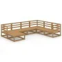 Garden furniture 7 pieces honey brown solid pine wood by , Garden sets - Ref: Foro24-3075707, Price: 438,79 €, Discount: %
