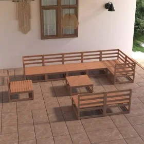 Garden furniture 10 pieces honey brown solid pine wood by , Garden sets - Ref: Foro24-3075642, Price: 656,97 €, Discount: %