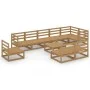 Muebles de jardín 10 piezas marrón miel madera maciza de pino de , Conjuntos de jardín - Ref: Foro24-3075642, Precio: 647,92 ...