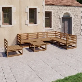 Garden furniture 8 pieces honey brown solid pine wood by , Garden sets - Ref: Foro24-3075772, Price: 545,52 €, Discount: %