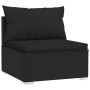 Set de muebles de jardín 4 pzas y cojines ratán sintético negro