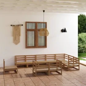 Gartenmöbel 10 Stück honigbraunes massives Kiefernholz von , Gartensets - Ref: Foro24-3075817, Preis: 690,80 €, Rabatt: %