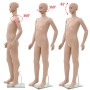 Maniquí de cuerpo entero de niño con base vidrio beige 140 cm