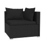 Set de muebles de jardín 4 pzas y cojines ratán sintético negro
