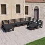Juego de muebles de jardín 9 pzas y cojines negro madera pino de , Conjuntos de jardín - Ref: Foro24-3075758, Precio: 643,94 ...