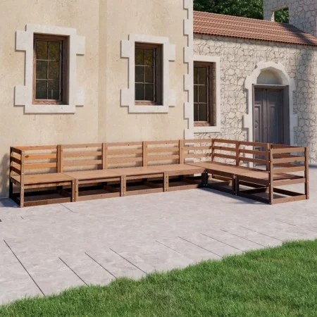 Garden furniture 7 pieces honey brown solid pine wood by , Garden sets - Ref: Foro24-3075747, Price: 440,27 €, Discount: %