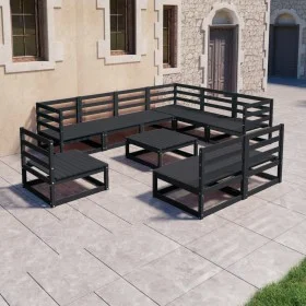 Garden furniture set 10 pieces and black pine wood cushions by , Garden sets - Ref: Foro24-3075793, Price: 719,59 €, Discount: %