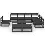 Garden furniture set 10 pieces and black pine wood cushions by , Garden sets - Ref: Foro24-3075793, Price: 730,21 €, Discount: %