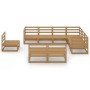 Gartenmöbel 9-teilig und Kissen aus honigbraunem Kiefernholz von , Gartensets - Ref: Foro24-3075787, Preis: 589,84 €, Rabatt: %