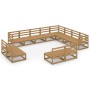 Gartenmöbel 12 Stück und Kissen aus honigbraunem Kiefernholz von , Gartensets - Ref: Foro24-3075897, Preis: 833,44 €, Rabatt: %