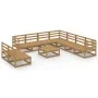 Garden furniture 10 pieces and cushions honey brown pine wood by , Garden sets - Ref: Foro24-3075862, Price: 650,63 €, Discou...