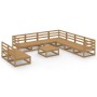Gartenmöbel 10 Stück und Kissen aus honigbraunem Kiefernholz von , Gartensets - Ref: Foro24-3075862, Preis: 659,29 €, Rabatt: %