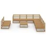 Garden furniture 10 pieces and cushions honey brown pine wood by , Garden sets - Ref: Foro24-3075862, Price: 650,63 €, Discou...