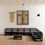 Garden furniture set 9 pieces black solid pine wood by , Garden sets - Ref: Foro24-3075843, Price: 642,40 €, Discount: %