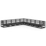 Juego de muebles de jardín 9 piezas negro madera maciza de pino de , Conjuntos de jardín - Ref: Foro24-3075848, Precio: 589,62 €