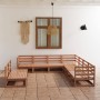 Gartenmöbel 9-teilig und Kissen aus honigbraunem Kiefernholz von , Gartensets - Ref: Foro24-3075857, Preis: 589,84 €, Rabatt: %