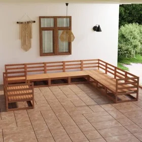 Gartenmöbel 10 Stück honigbraunes massives Kiefernholz von , Gartensets - Ref: Foro24-3075927, Preis: 690,80 €, Rabatt: %