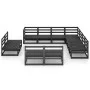 Garden furniture set 11 pieces and black pine wood cushions by , Garden sets - Ref: Foro24-3075888, Price: 809,89 €, Discount: %