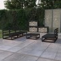 Gartenmöbel-Set 6-teilig, schwarzes massives Kiefernholz von , Gartensets - Ref: Foro24-3075313, Preis: 391,99 €, Rabatt: %