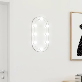 Espejo con luces LED vidrio ovalado 40x20 cm
