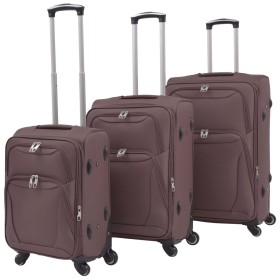 Set of 3 brown soft suitcases by vidaXL, Suitcases - Ref: Foro24-91318, Price: 147,90 €, Discount: %