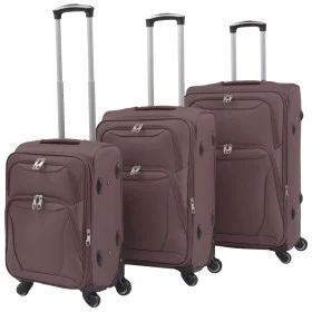Set of 3 brown soft suitcases by vidaXL, Suitcases - Ref: Foro24-91318, Price: 155,78 €, Discount: %